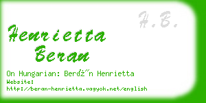 henrietta beran business card